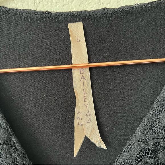 Anthropologie Bailey 44 Ines Lace Column Dress black tiered lace LBD bodycon - Picture 9 of 10